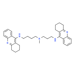 ChemSpider 2D Image | N-Methyl-N'-(1,2,3,4-tetrahydro-9-acridinyl)-N-[3-(1,2,3,4-tetrahydro-9-acridinylamino)propyl]-1,4-butanediamine | C34H43N5