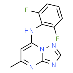 ChemSpider 2D Image | N-(2,6-Difluorophenyl)-5-methyl[1,2,4]triazolo[1,5-a]pyrimidin-7-amine | C12H9F2N5