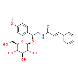 ChemSpider 2D Image | (2E)-N-[(2S)-2-(beta-D-Glucopyranosyloxy)-2-(4-methoxyphenyl)ethyl]-3-phenylacrylamide | C24H29NO8