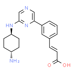 ChemSpider 2D Image | (2E)-3-(3-{6-[(trans-4-Aminocyclohexyl)amino]-2-pyrazinyl}phenyl)acrylic acid | C19H22N4O2