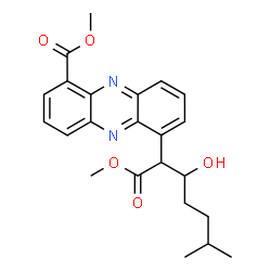 ChemSpider 2D Image | Methyl 6-(3-hydroxy-1-methoxy-6-methyl-1-oxo-2-heptanyl)-1-phenazinecarboxylate | C23H26N2O5