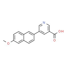 ChemSpider 2D Image | 5-(6-Methoxy-2-naphthyl)nicotinic acid | C17H13NO3