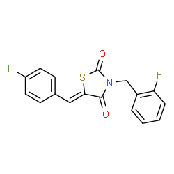 ChemSpider 2D Image | (5Z)-3-(2-Fluorobenzyl)-5-(4-fluorobenzylidene)-1,3-thiazolidine-2,4-dione | C17H11F2NO2S