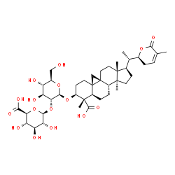ChemSpider 2D Image | (3beta,9beta,22S)-28-Hydroxy-26,28-dioxo-22,26-epoxy-9,19-cyclolanost-24-en-3-yl 2-O-beta-D-glucopyranuronosyl-beta-D-glucopyranoside | C42H62O16