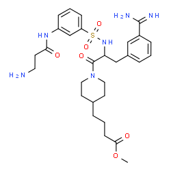 ChemSpider 2D Image | Methyl 4-[1-(N-{[3-(beta-alanylamino)phenyl]sulfonyl}-3-carbamimidoylphenylalanyl)-4-piperidinyl]butanoate | C29H40N6O6S