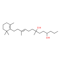 ChemSpider 2D Image | (10E)-7,11-Dimethyl-13-(2,6,6-trimethyl-1-cyclohexen-1-yl)-10-tridecene-4,7-diol | C24H44O2