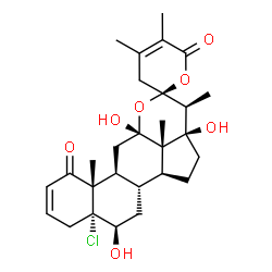 ChemSpider 2D Image | (5alpha,6beta,12alpha,17alpha,22S)-5-Chloro-6,12,17-trihydroxy-12,22:22,26-diepoxyergosta-2,24-diene-1,26-dione | C28H37ClO7