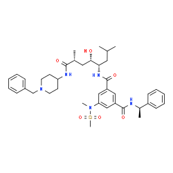 ChemSpider 2D Image | N-{(4S,5S,7R)-8-[(1-Benzyl-4-piperidinyl)amino]-5-hydroxy-2,7-dimethyl-8-oxo-4-octanyl}-5-[methyl(methylsulfonyl)amino]-N'-[(1R)-1-phenylethyl]isophthalamide | C40H55N5O6S