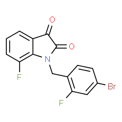 ChemSpider 2D Image | 1-(4-Bromo-2-fluorobenzyl)-7-fluoro-1H-indole-2,3-dione | C15H8BrF2NO2