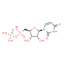 ChemSpider 2D Image | 5'-Deoxy-5'-[hydroxy(phosphonooxy)phosphoryl]uridine | C9H14N2O11P2