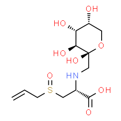 ChemSpider 2D Image | 1-({(1R)-2-[Allyl(oxido)sulfonio]-1-carboxyethyl}amino)-1-deoxy-beta-D-fructopyranose | C12H21NO8S