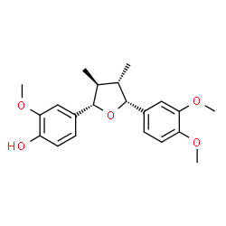 ChemSpider 2D Image | 4-[(2S,3S,4S,5R)-5-(3,4-Dimethoxyphenyl)-3,4-dimethyltetrahydro-2-furanyl]-2-methoxyphenol | C21H26O5