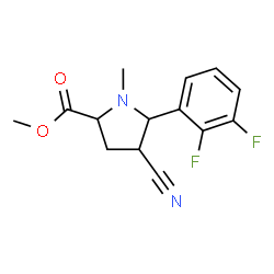 ChemSpider 2D Image | Methyl 4-cyano-5-(2,3-difluorophenyl)-1-methylprolinate | C14H14F2N2O2