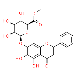 ChemSpider 2D Image | 5,6-Dihydroxy-4-oxo-2-phenyl-4H-chromen-7-yl methyl beta-D-allopyranosiduronate | C22H20O11