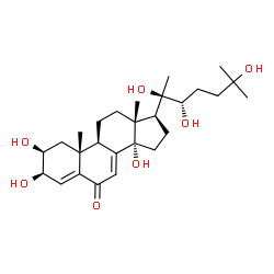 ChemSpider 2D Image | (2beta,3beta,22S)-2,3,14,20,22,25-Hexahydroxycholesta-4,7-dien-6-one | C27H42O7