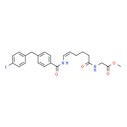 ChemSpider 2D Image | Methyl N-[(5Z)-6-{[4-(4-iodobenzyl)benzoyl]amino}-5-hexenoyl]glycinate | C23H25IN2O4