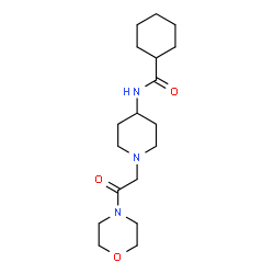 ChemSpider 2D Image | N-{1-[2-(4-Morpholinyl)-2-oxoethyl]-4-piperidinyl}cyclohexanecarboxamide | C18H31N3O3