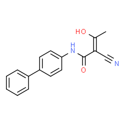 ChemSpider 2D Image | (2Z)-N-biphenyl-4-yl-2-cyano-3-hydroxybut-2-enamide | C17H14N2O2