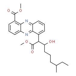 ChemSpider 2D Image | Methyl 6-(3-hydroxy-1-methoxy-7-methyl-1-oxo-2-nonanyl)-1-phenazinecarboxylate | C25H30N2O5
