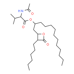 ChemSpider 2D Image | 1-(3-Hexyl-4-oxo-2-oxetanyl)-2-tridecanyl N-acetylvalinate | C29H53NO5