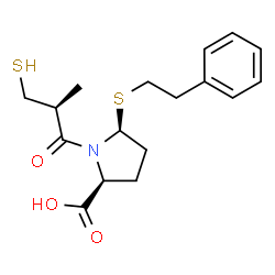 ChemSpider 2D Image | (5S)-1-[(2S)-2-Methyl-3-sulfanylpropanoyl]-5-[(2-phenylethyl)sulfanyl]-L-proline | C17H23NO3S2