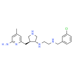 ChemSpider 2D Image | N-{(3R,4S)-4-[(6-Amino-4-methyl-2-pyridinyl)methyl]-3-pyrrolidinyl}-N'-(3-chlorobenzyl)-1,2-ethanediamine | C20H28ClN5