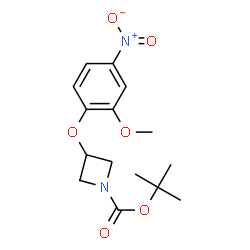 ChemSpider 2D Image | tert-butyl 3-(2-methoxy-4-nitrophenoxy)azetidine-1-carboxylate | C15H20N2O6