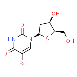 ChemSpider 2D Image | 5-Bromo-1-(2-deoxy-alpha-D-erythro-pentofuranosyl)-2,4(1H,3H)-pyrimidinedione | C9H11BrN2O5