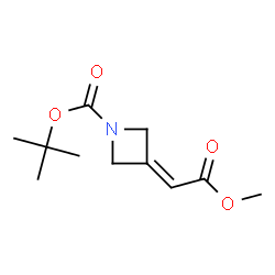 ChemSpider 2D Image | tert-Butyl 3-(2-methoxy-2-oxoethylidene)azetidine-1-carboxylate | C11H17NO4