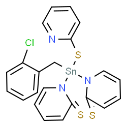 ChemSpider 2D Image | 1,1'-[(2-Chlorobenzyl)(2-pyridinylsulfanyl)stannanediyl]di(2(1H)-pyridinethione) | C22H18ClN3S3Sn