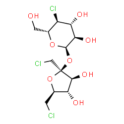 ChemSpider 2D Image | 1,6-Dichloro-1,6-dideoxy-beta-D-fructofuranosyl 4-chloro-4-deoxy-alpha-D-glucopyranoside | C12H19Cl3O8