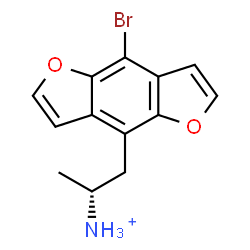 ChemSpider 2D Image | (2R)-1-(8-Bromofuro[2,3-f][1]benzofuran-4-yl)-2-propanaminium | C13H13BrNO2