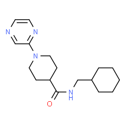 ChemSpider 2D Image | N-(Cyclohexylmethyl)-1-(2-pyrazinyl)-4-piperidinecarboxamide | C17H26N4O