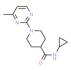 ChemSpider 2D Image | N-Cyclopropyl-1-(4-methyl-2-pyrimidinyl)-4-piperidinecarboxamide | C14H20N4O