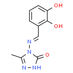 ChemSpider 2D Image | 4-[(E)-(2,3-Dihydroxybenzylidene)amino]-5-methyl-2,4-dihydro-3H-1,2,4-triazol-3-one | C10H10N4O3