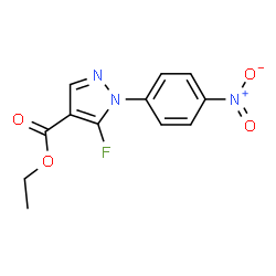 ChemSpider 2D Image | Ethyl 5-fluoro-1-(4-nitrophenyl)-1H-pyrazole-4-carboxylate | C12H10FN3O4