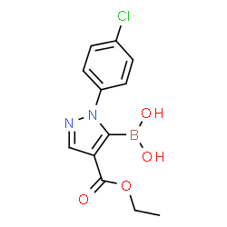 ChemSpider 2D Image | [1-(4-Chlorophenyl)-4-(ethoxycarbonyl)-1H-pyrazol-5-yl]boronic acid | C12H12BClN2O4