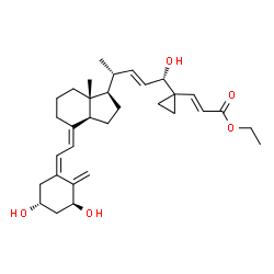 ChemSpider 2D Image | Ethyl (2E)-3-{1-[(1S,3R,5Z,7E,22E,24S)-1,3,24-trihydroxy-9,10-secochola-5,7,10,22-tetraen-24-yl]cyclopropyl}acrylate | C32H46O5