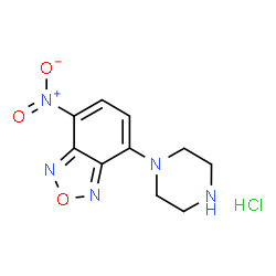 ChemSpider 2D Image | 4-Nitro-7-(1-piperazinyl)-2,1,3-benzoxadiazole hydrochloride (1:1) | C10H12ClN5O3