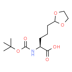 ChemSpider 2D Image | 5-(1,3-Dioxolan-2-yl)-N-{[(2-methyl-2-propanyl)oxy]carbonyl}-L-norvaline | C13H23NO6
