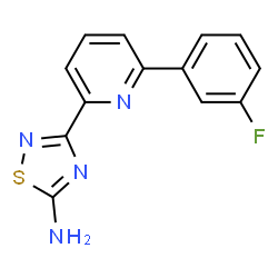 ChemSpider 2D Image | 3-[6-(3-Fluorophenyl)-2-pyridinyl]-1,2,4-thiadiazol-5-amine | C13H9FN4S