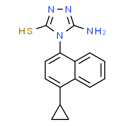 ChemSpider 2D Image | 3-Amino-4-(4-cyclopropyl-1-naphthyl)-1H-1,2,4-triazole-5(4H)-thione | C15H14N4S