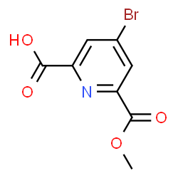 ChemSpider 2D Image | 4-Bromo-6-(methoxycarbonyl)-2-pyridinecarboxylic acid | C8H6BrNO4