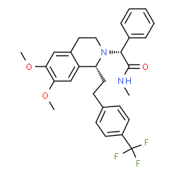 ChemSpider 2D Image | (2R)-2-[(1R)-6,7-Dimethoxy-1-{2-[4-(trifluoromethyl)phenyl]ethyl}-3,4-dihydro-2(1H)-isoquinolinyl]-N-methyl-2-phenylacetamide | C29H31F3N2O3