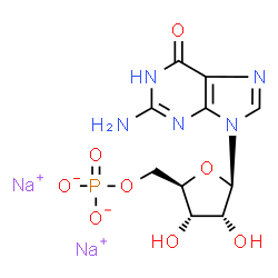ChemSpider 2D Image | Disodium 5'-O-phosphonatoguanosine | C10H12N5Na2O8P