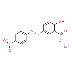 ChemSpider 2D Image | Sodium 2-hydroxy-5-[(E)-(4-nitrophenyl)diazenyl]benzoate | C13H8N3NaO5