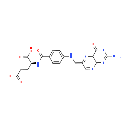 ChemSpider 2D Image | N-(4-{[(2-Amino-4-oxo-1,4,4a,8a-tetrahydro-6-pteridinyl)methyl]amino}benzoyl)-L-glutamic acid | C19H21N7O6