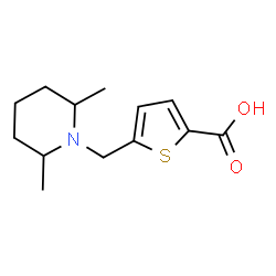 ChemSpider 2D Image | 5-[(2,6-Dimethyl-1-piperidinyl)methyl]-2-thiophenecarboxylic acid | C13H19NO2S
