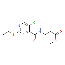 ChemSpider 2D Image | Methyl N-{[5-chloro-2-(ethylsulfanyl)-4-pyrimidinyl]carbonyl}-beta-alaninate | C11H14ClN3O3S
