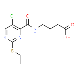 ChemSpider 2D Image | 4-({[5-Chloro-2-(ethylsulfanyl)-4-pyrimidinyl]carbonyl}amino)butanoic acid | C11H14ClN3O3S